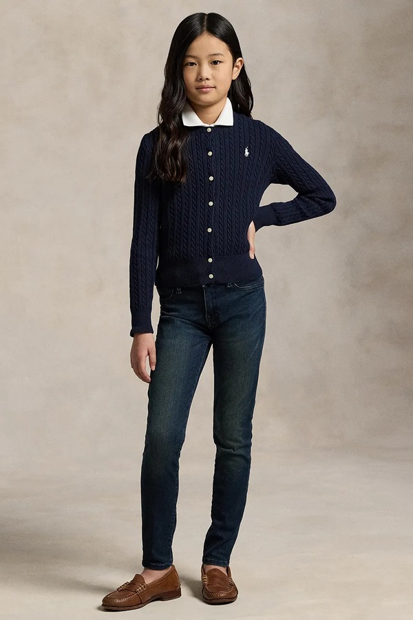 Дитячий бавовняний кардиган Polo Ralph Lauren колір синій фото 3