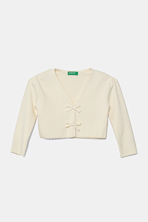 Дитячий кардиган United Colors of Benetton колір бежевий