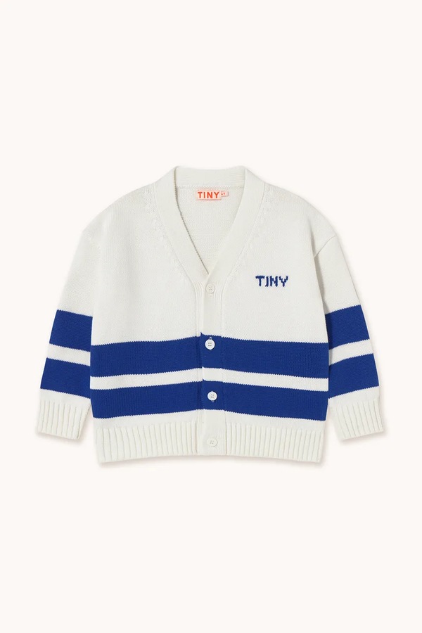 Дитячий бавовняний кардиган Tinycottons STRIPES CARDIGAN колір бежевий