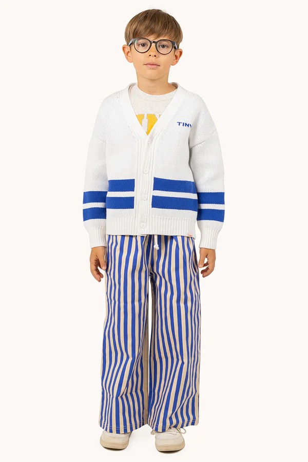 Дитячий бавовняний кардиган Tinycottons STRIPES CARDIGAN колір бежевий фото 3