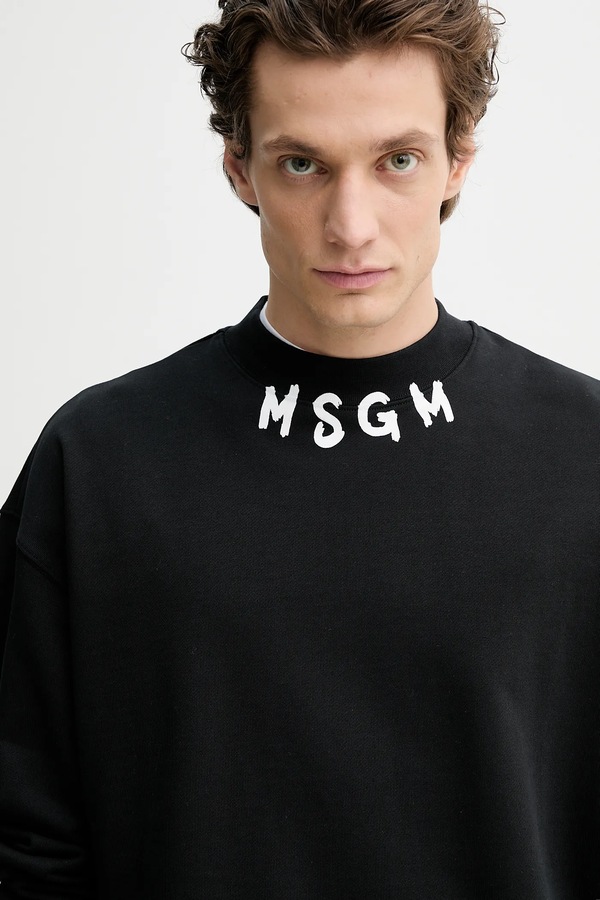 Бавовняна кофта MSGM колір чорний фото 4