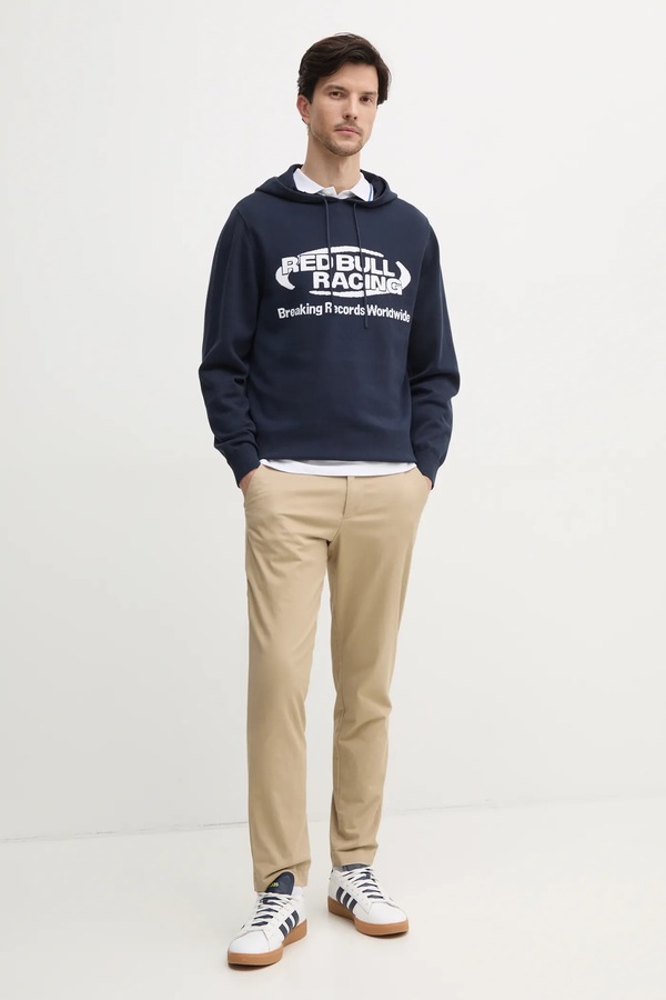 Бавовняний светр Red Bull Racing x Pepe Jeans INTARSIA HOODY колір синій