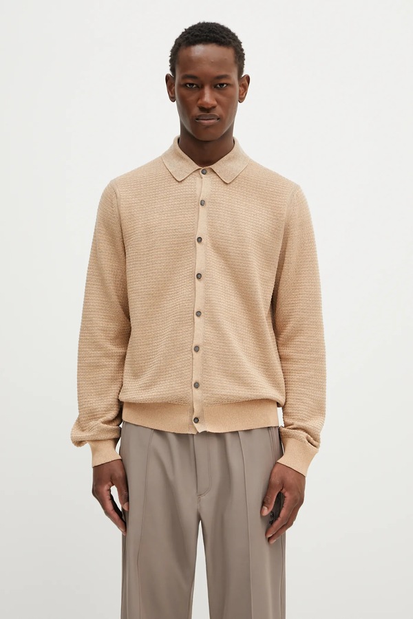 Кардиган с примесью льна Paul Smith цвет бежевый