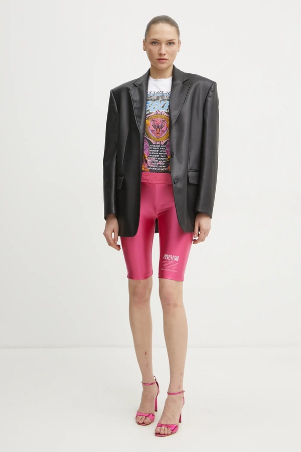 Шорти Versace Jeans Couture колір рожевий