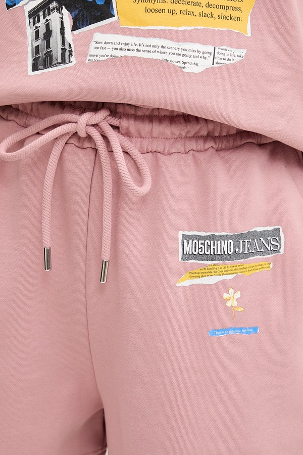 Бавовняні шорти Moschino Jeans колір рожевий фото 4