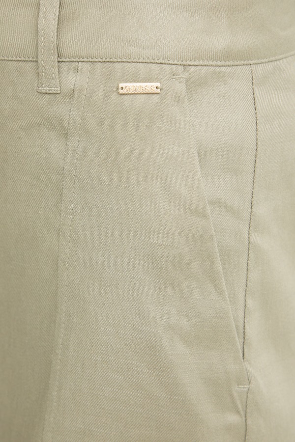 Шорти chino жіночі з льоном Guess ISABEAU колір зелений фото 4