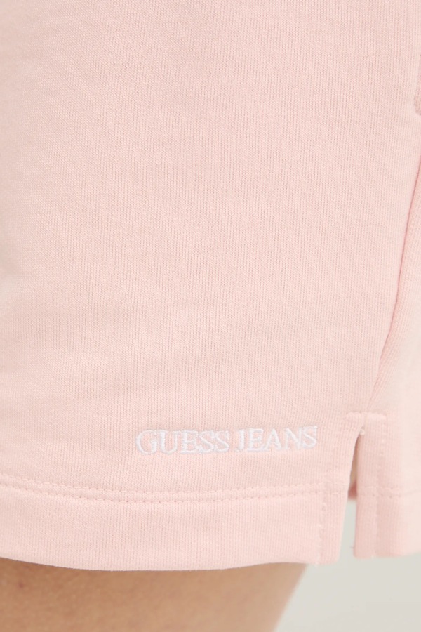 Бавовняні шорти Guess Jeans колір рожевий фото 4