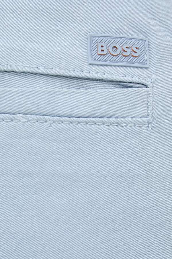 Шорти chino чоловічі бавовняні з еластаном BOSS Orange колір блакитний фото 4