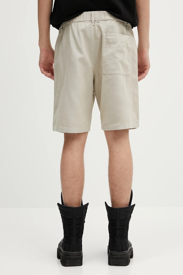 Шорти Barbour Natural Linen Blend Short колір бежевий фото 3