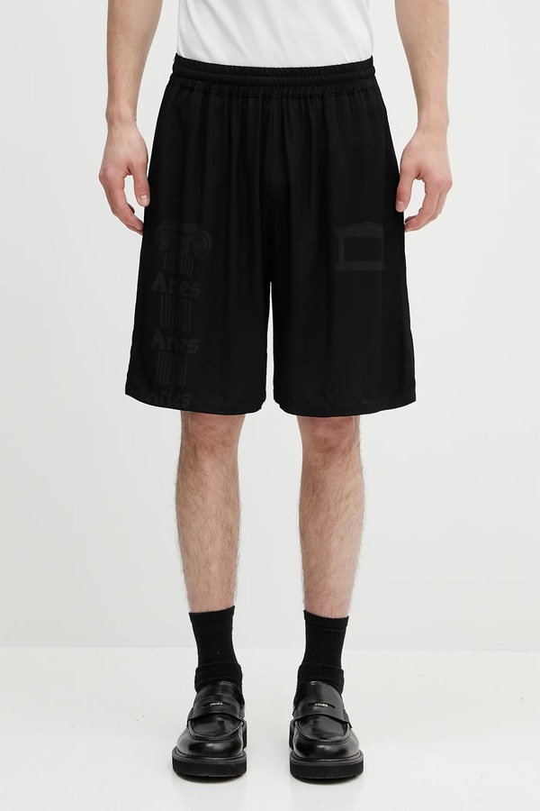 Шорти Aries Ancient Column Luxe Shorts колір чорний