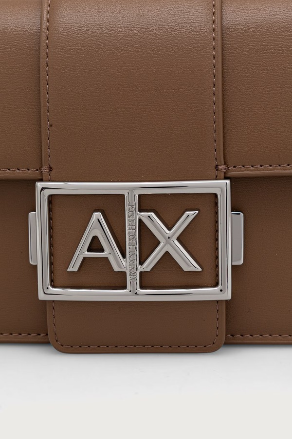 Сумка-листоноша жіноча зі штучної шкіри Armani Exchange колір бежевий фото 4