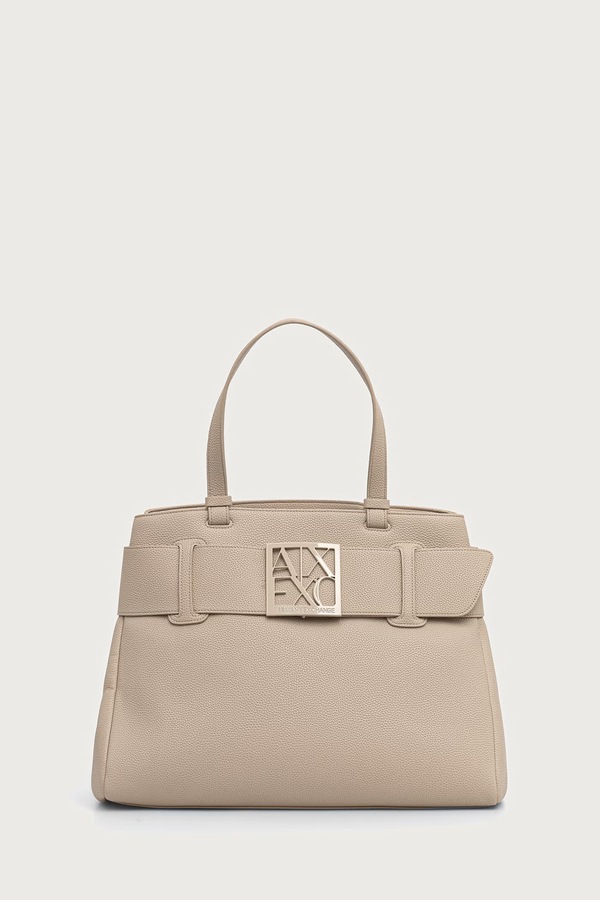 Сумка-шопер жіноча зі штучної шкіри Armani Exchange колір бежевий