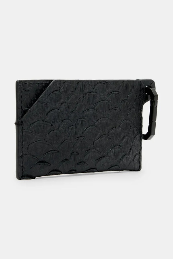 Шкіряний гаманець AllSaints HEX SNAKE колір чорний