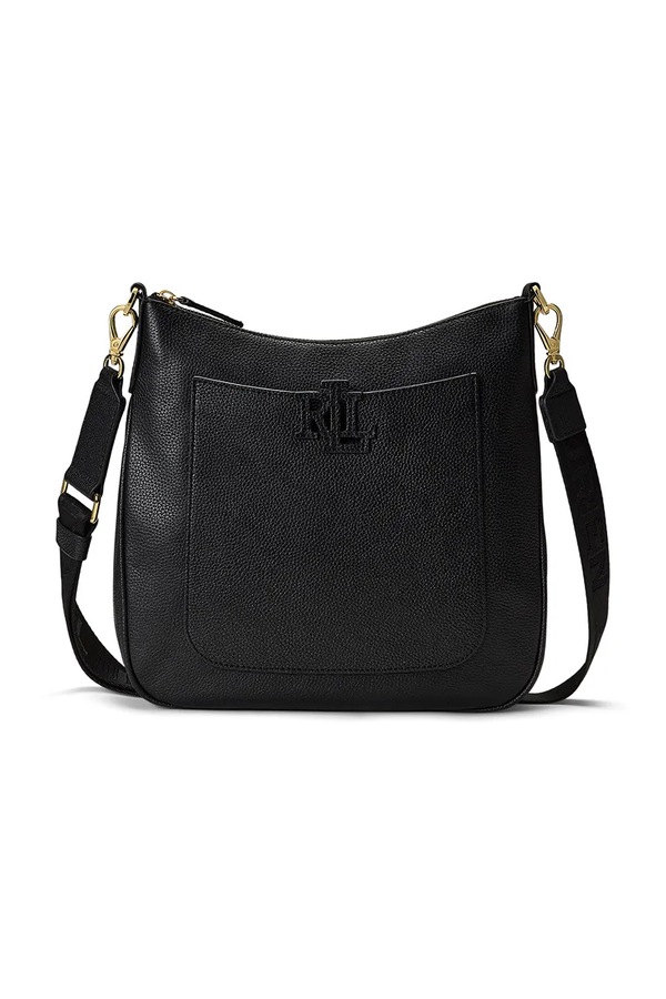 Сумка крос-боді жіноча шкіряна Lauren Ralph Lauren колір чорний