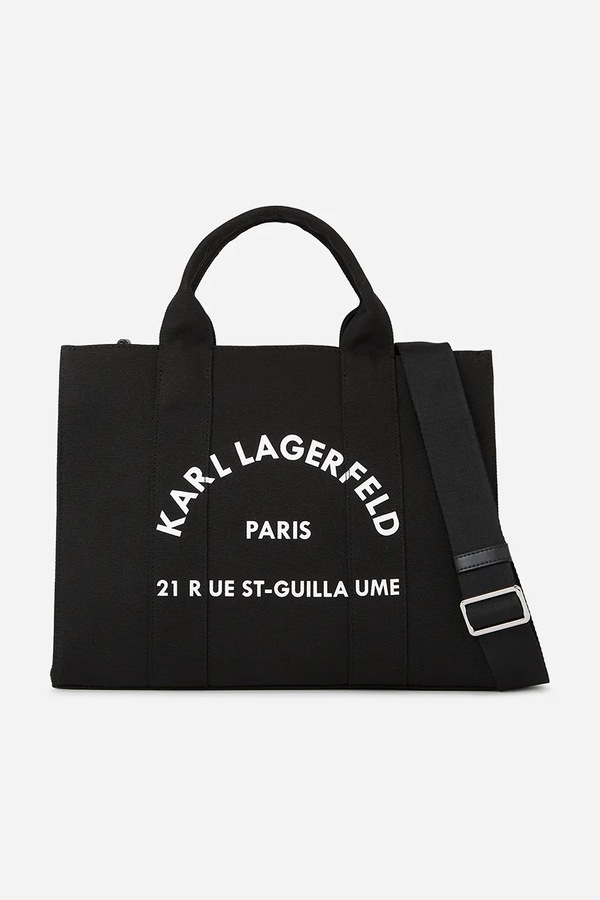 Сумка-тоут жіноча бавовняна Karl Lagerfeld K/RSG колір чорний