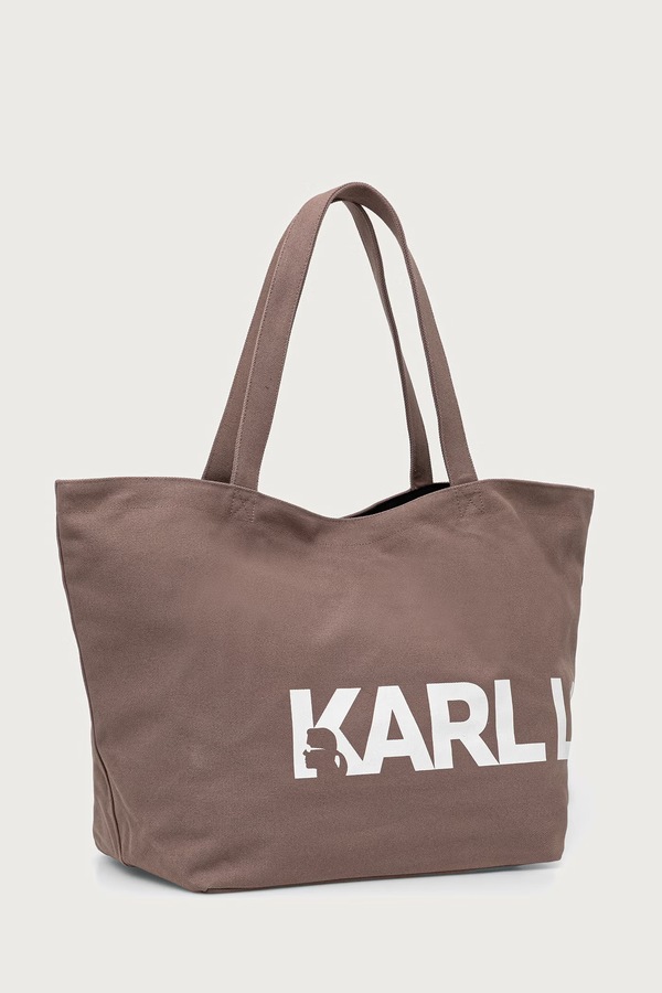 Сумка-тоут жіноча бавовняна Karl Lagerfeld K/ESSENTIAL колір бежевий