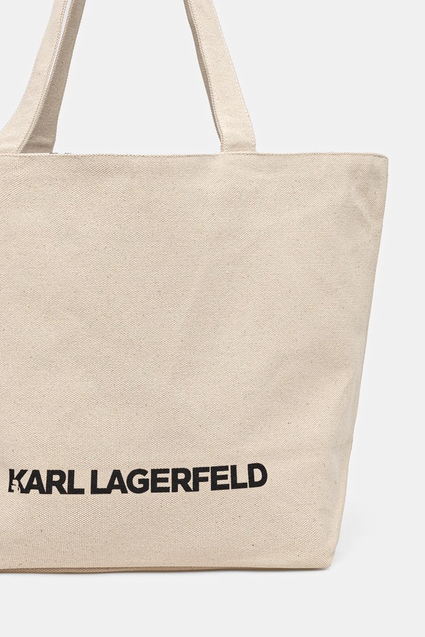 Двостороння сумочка Karl Lagerfeld колір бежевий фото 2