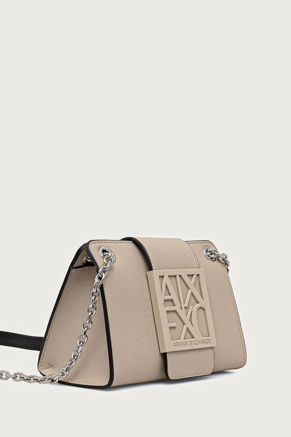 Сумка-почтальон женская из искусственной кожи Armani Exchange цвет бежевый