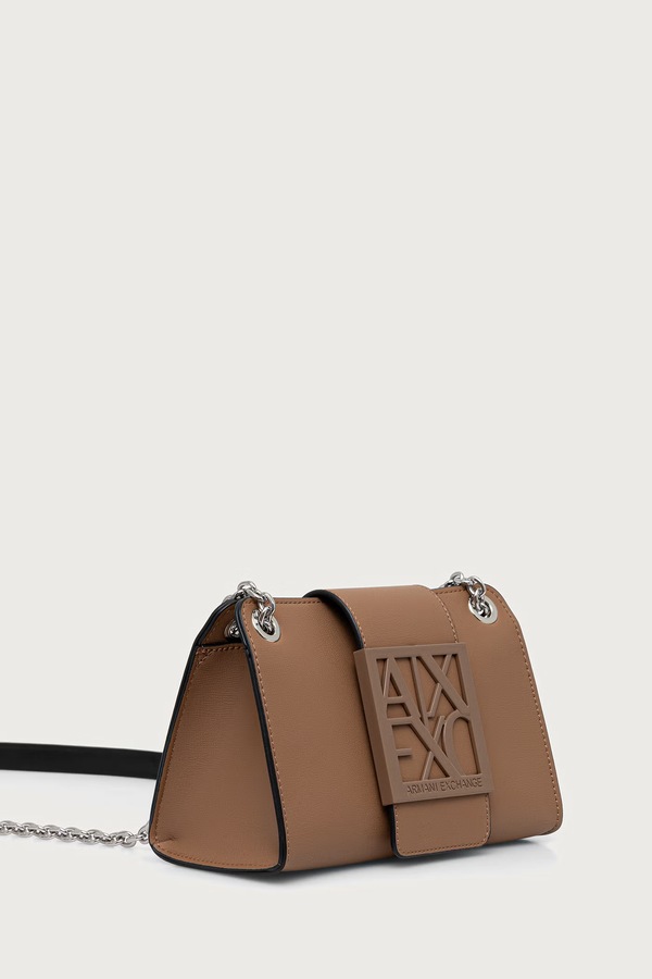 Сумка-почтальон женская из искусственной кожи Armani Exchange цвет бежевый
