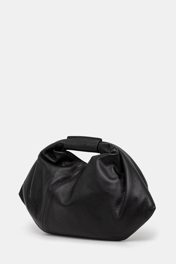 Шкіряна сумочка MM6 Maison Margiela Japanese Draped Mini колір чорний фото 2
