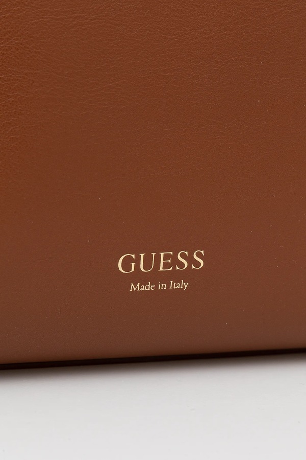 Шкіряна сумочка Guess BIANCA колір коричневий фото 4