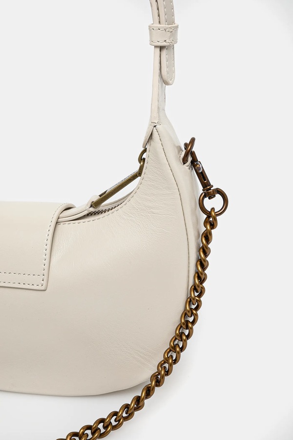 Шкіряна сумочка Kurt Geiger London колір бежевий фото 3
