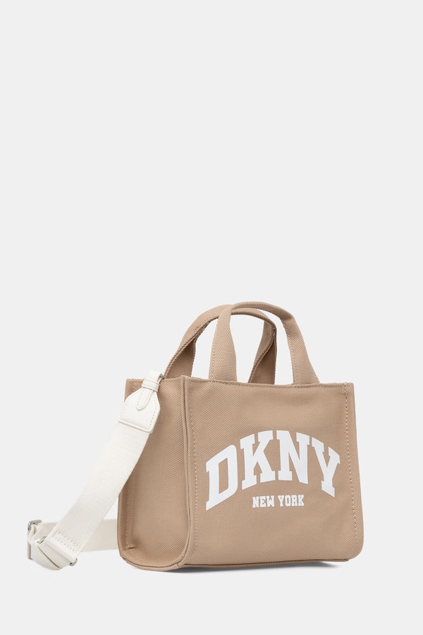 Сумка крос-боді жіноча бавовняна DKNY колір бежевий