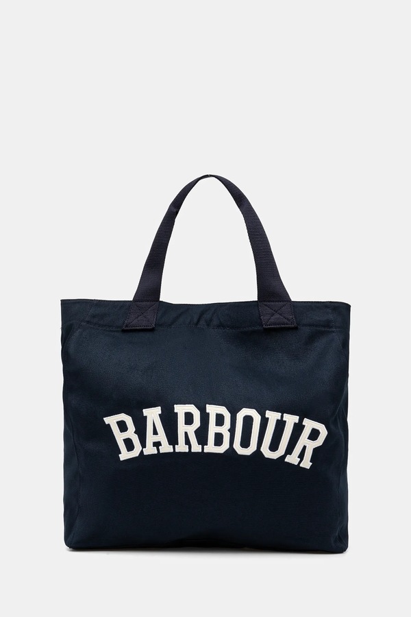 Бавовняна сумка Barbour колір синій