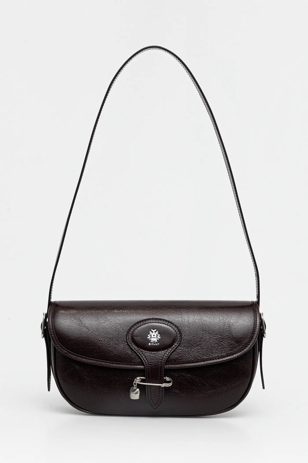 Шкіряна сумочка Bally колір коричневий