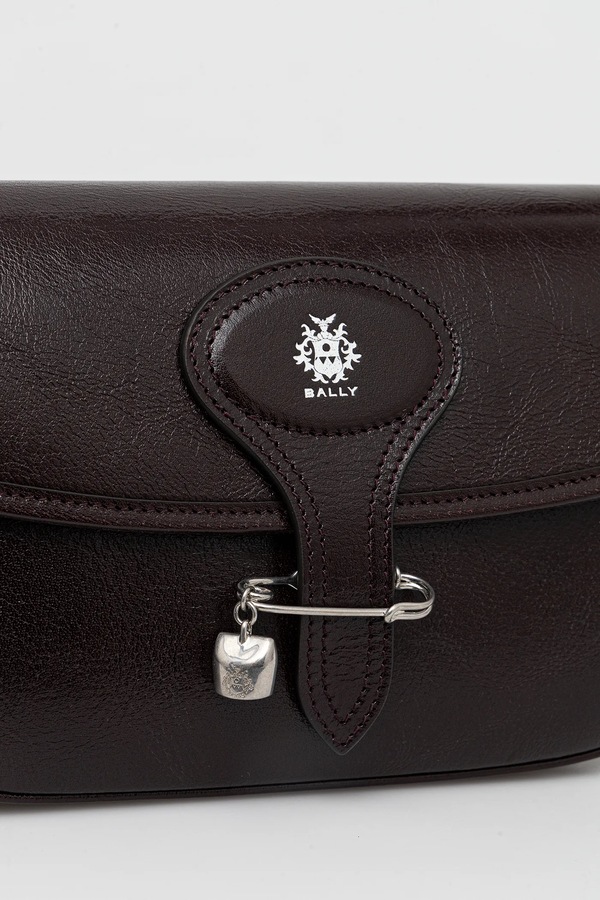 Шкіряна сумочка Bally колір коричневий фото 4