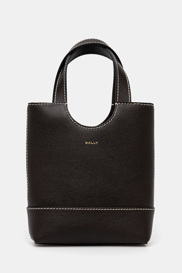 Шкіряна сумочка Bally колір коричневий