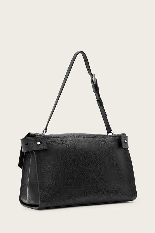 Сумочка шкіряна AllSaints URSA колір чорний фото 2