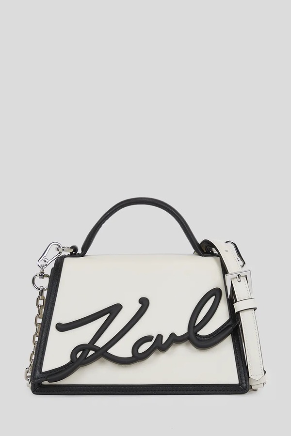 Кожаная сумочка Karl Lagerfeld K/SIGNATURE цвет черный