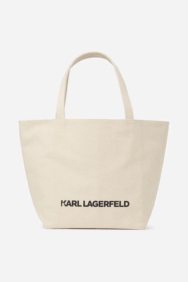 Двостороння сумочка Karl Lagerfeld колір бежевий