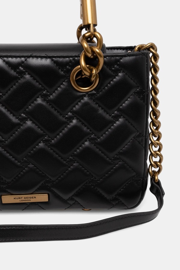 Шкіряна сумочка Kurt Geiger London KENSINGTON колір чорний фото 3