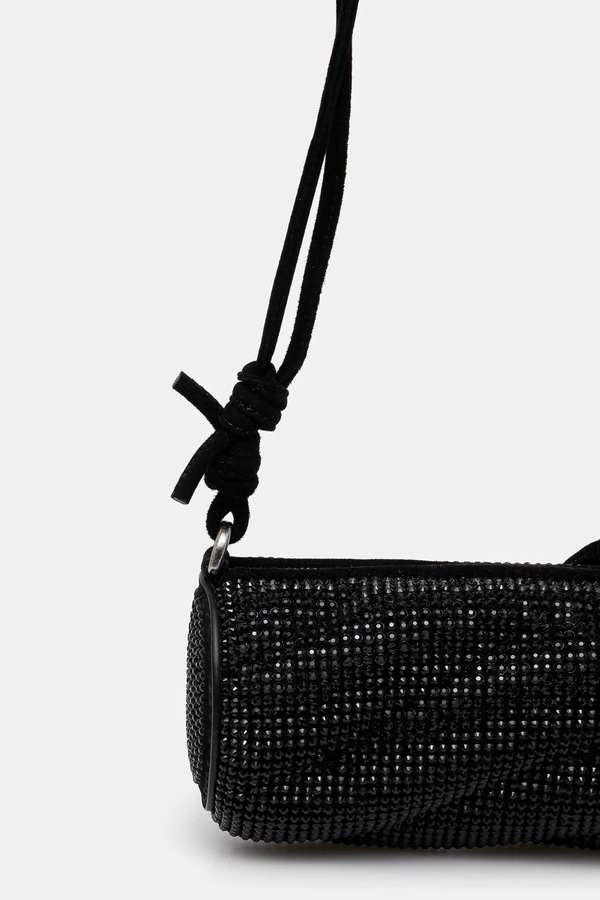 Сумочка Fiorucci Suede Rhinestone Micro Mella цвет черный фото 2