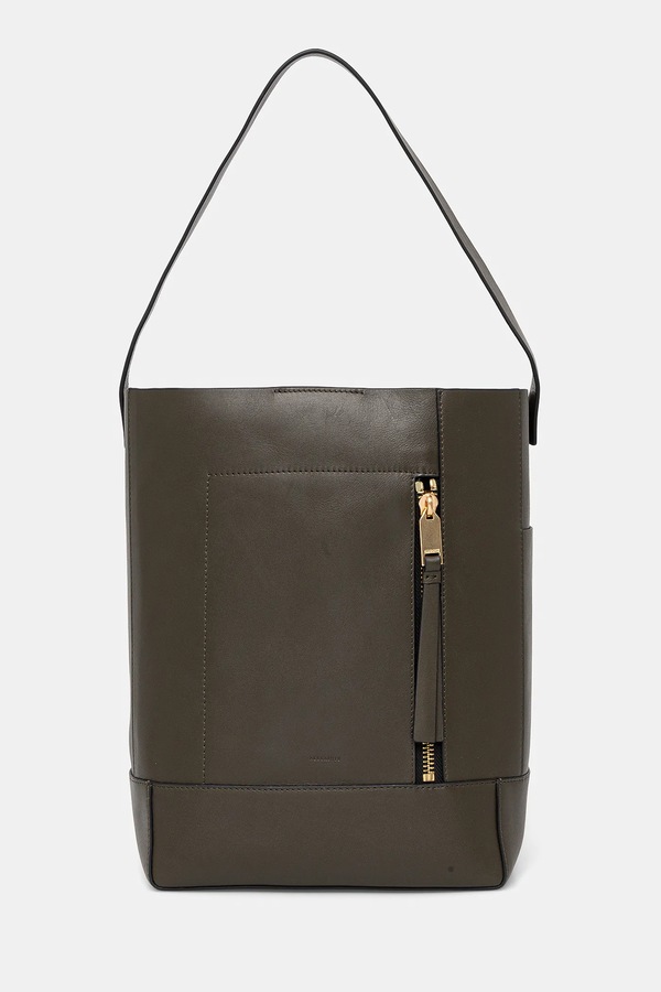 Шкіряна сумочка AllSaints ALBA HOBO колір зелений