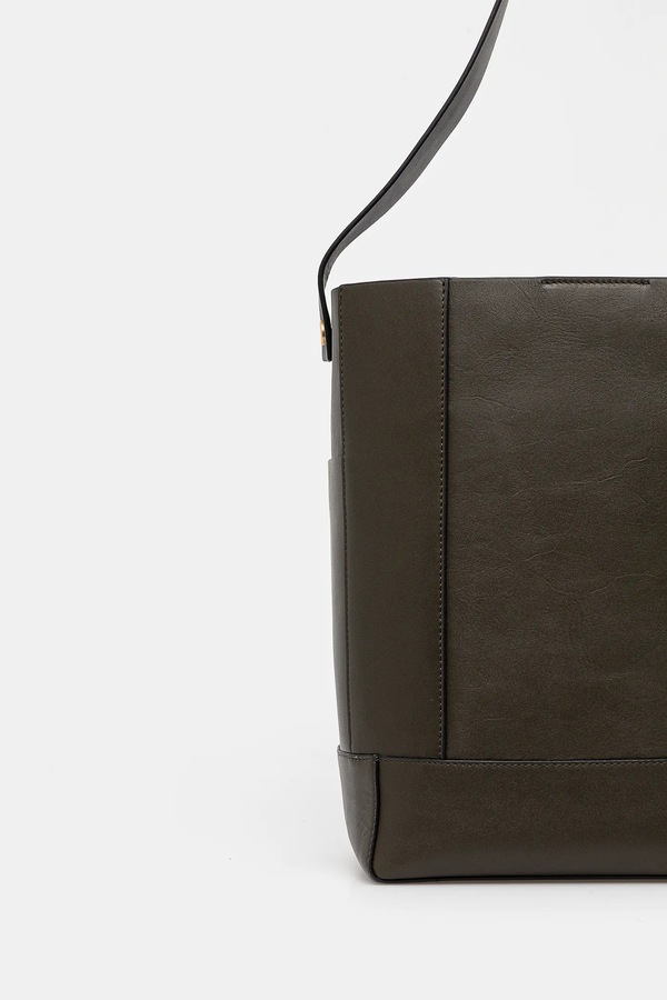 Шкіряна сумочка AllSaints ALBA HOBO колір зелений фото 3