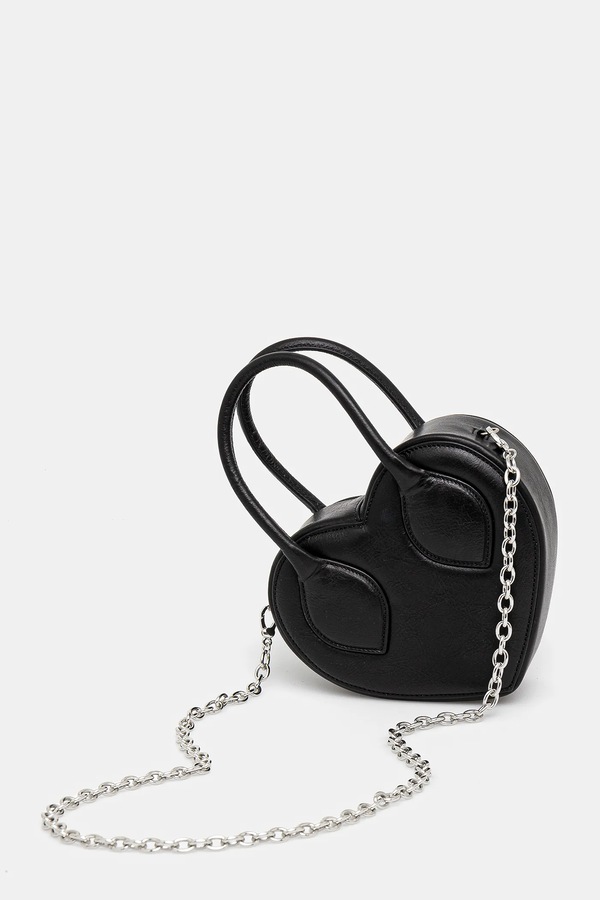 Шкіряна сумочка Ambush Heart Top Handle Bag колір чорний фото 2