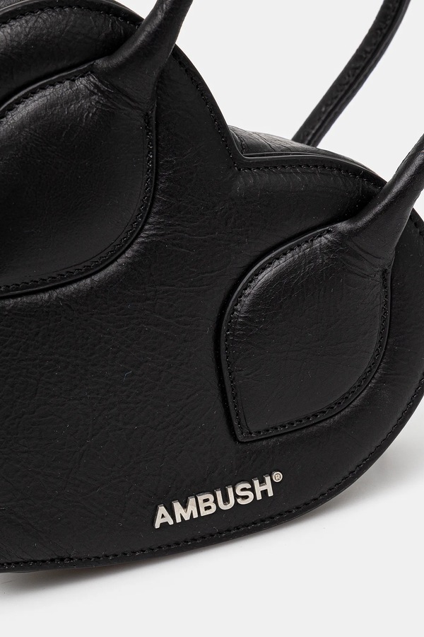 Шкіряна сумочка Ambush Heart Top Handle Bag колір чорний фото 4