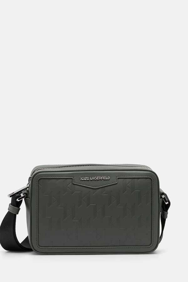 Сумка мужская кожаная Karl Lagerfeld K/LOOM цвет зеленый