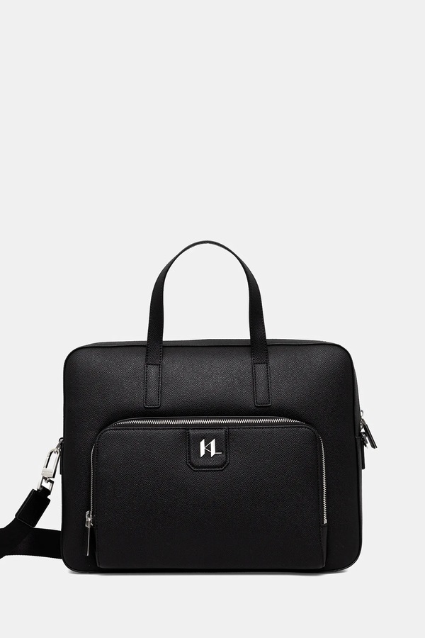 Кожаная сумка Karl Lagerfeld K/MONOGRAM цвет черный