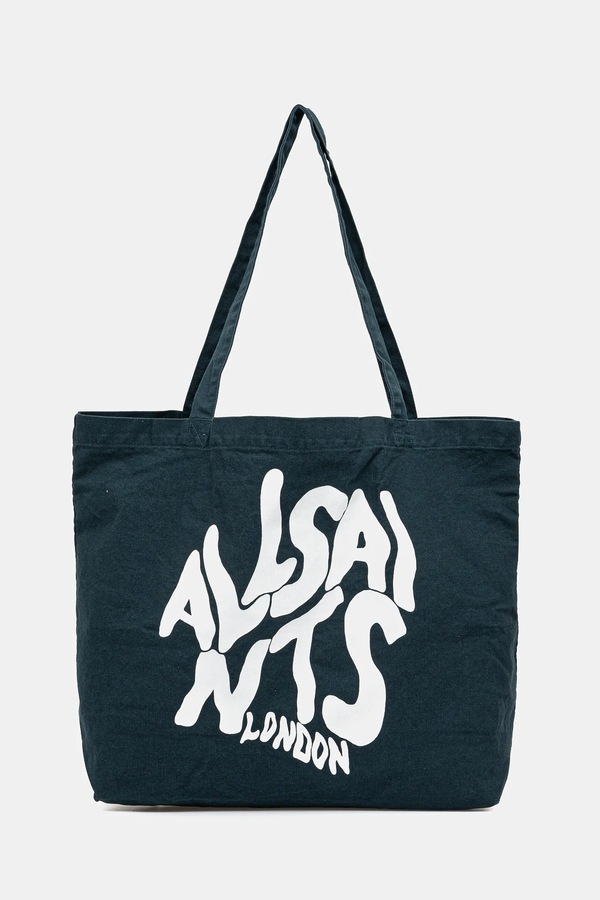 Хлопковая сумка AllSaints ORLANDO37 x 36 x 11 cm цвет зеленый