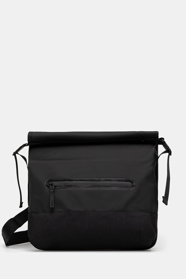 Сумка Rains Trail Rolltop Messenger Bag W3 колір чорний