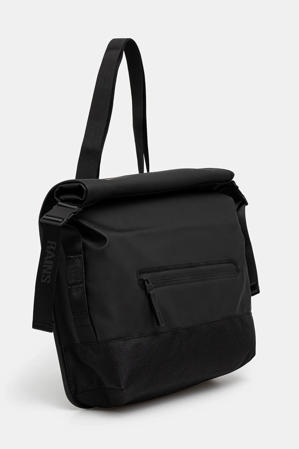 Сумка Rains Trail Rolltop Messenger Bag W3 колір чорний фото 2