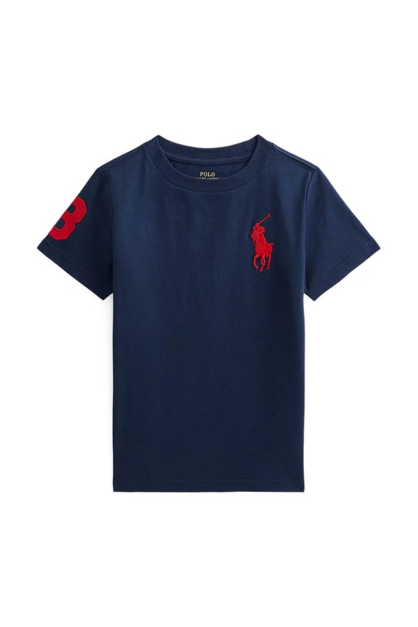 Детская хлопковая футболка Polo Ralph Lauren цвет синий фото 2