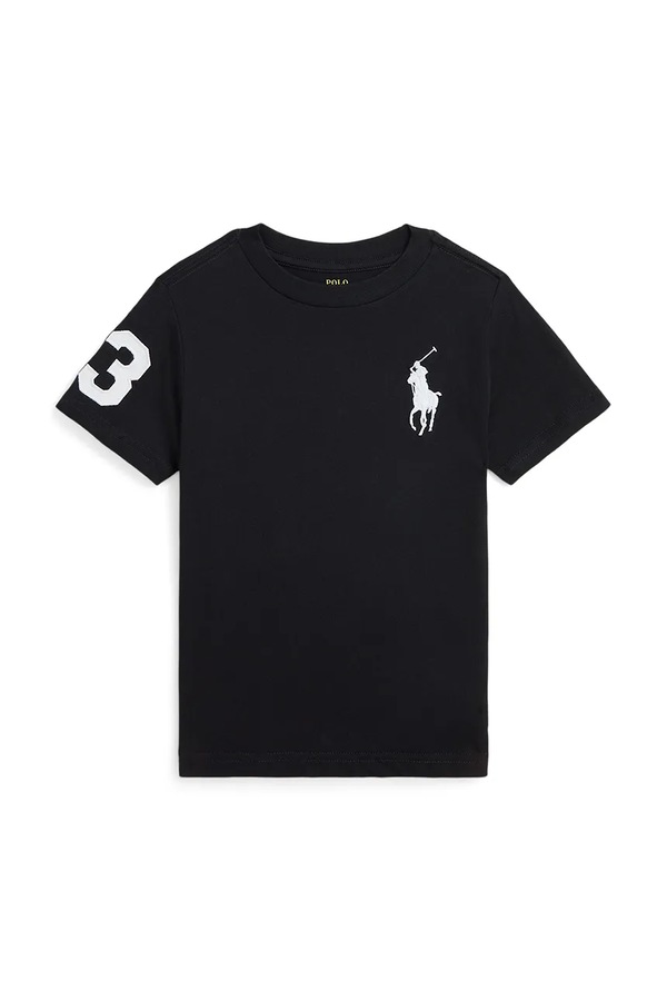 Дитяча бавовняна футболка Polo Ralph Lauren колір чорний