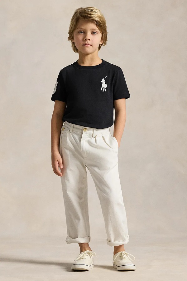 Дитяча бавовняна футболка Polo Ralph Lauren колір чорний фото 3