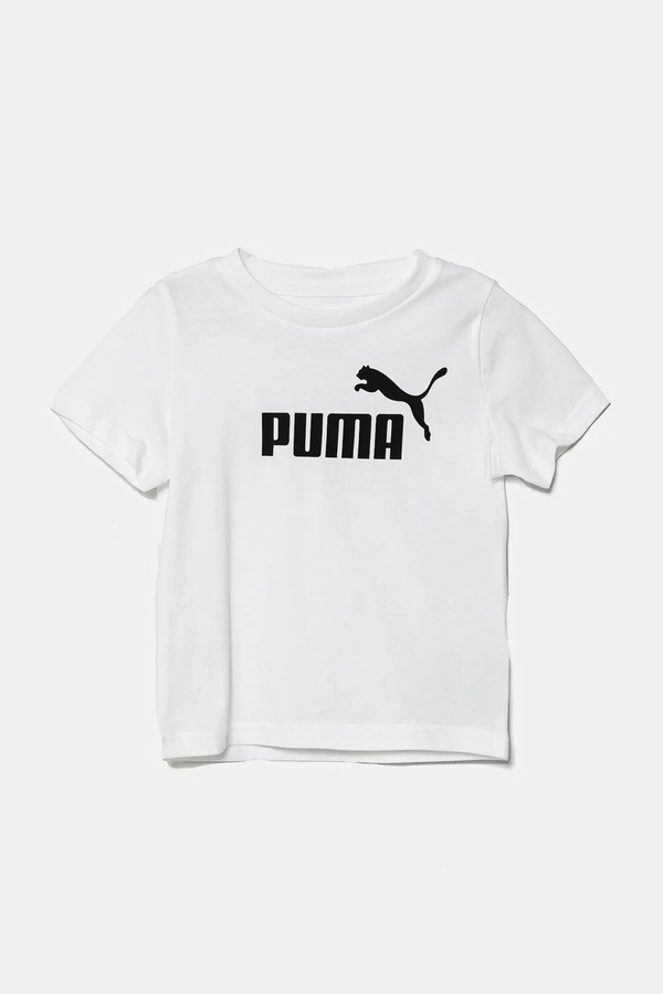 Дитяча бавовняна футболка Puma ESS No. 1 Logo Tee колір білий фото 2