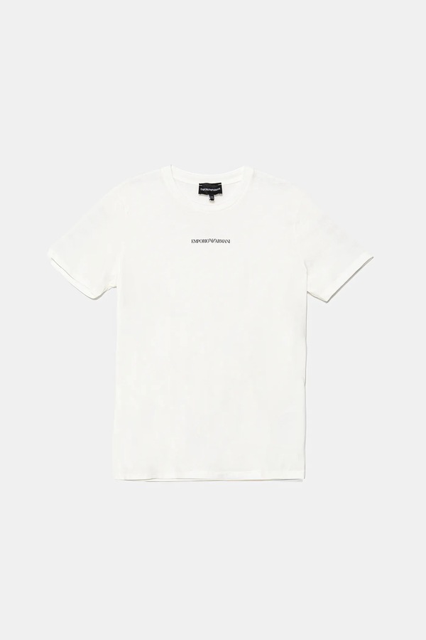 Дитяча бавовняна футболка Emporio Armani колір білий